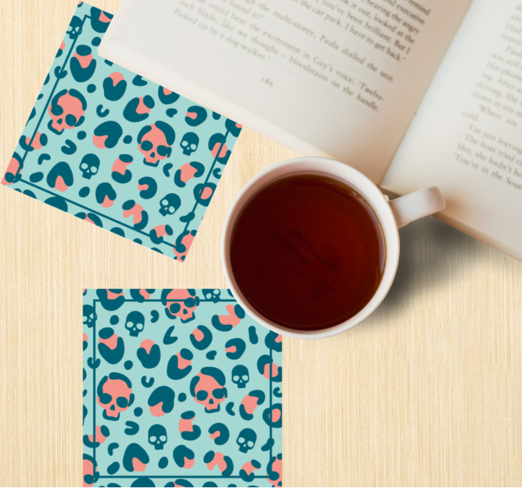 Posavasos frikis geometría con calaveras - TenVinilo