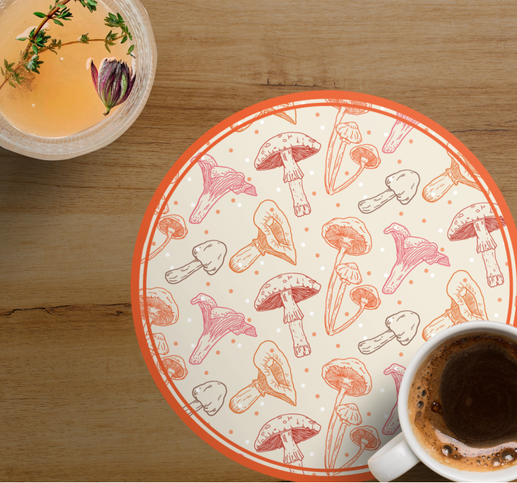 Posavasos frikis ilustración de hongo caprichosa - TenVinilo