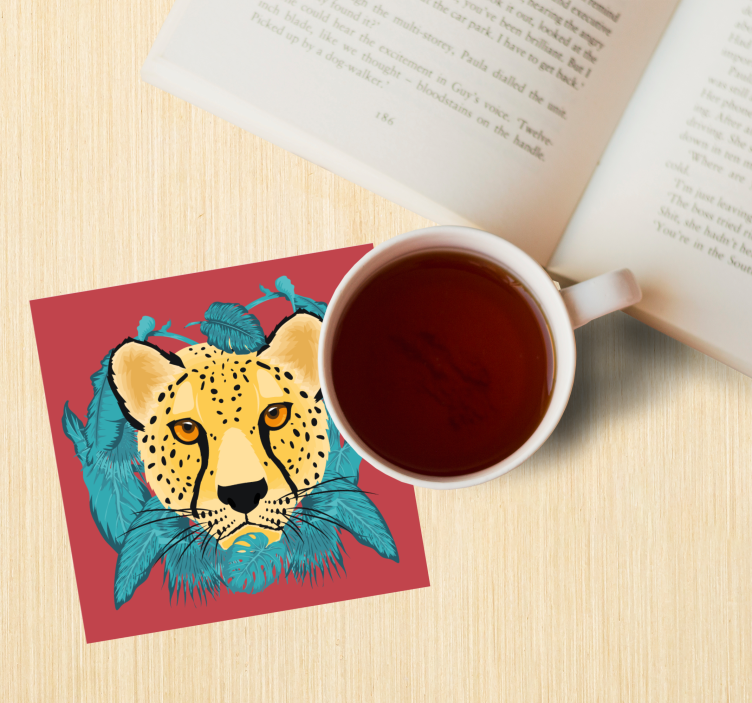 Posavasos frikis ilustración de leopardo estilizada - TenVinilo