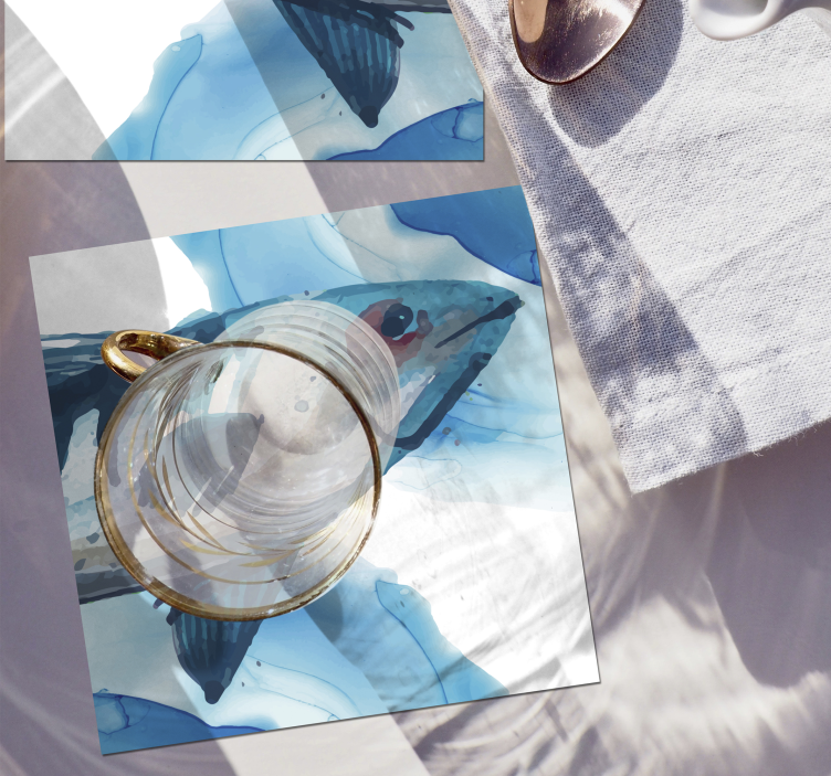 Posavasos frikis ilustración de peces en acuarela - TenVinilo