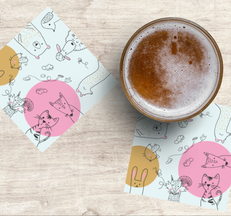 Posavasos frikis ilustraciones de animales fantásticos - TenVinilo