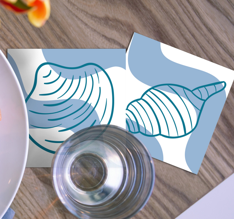 Posavasos frikis ilustraciones de conchas estilizadas - TenVinilo