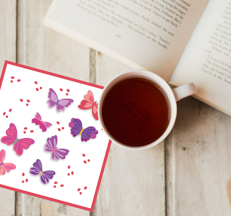 Posavasos frikis ilustraciones de mariposas vivas - TenVinilo