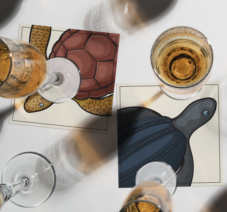 Posavasos frikis ilustraciones de tortugas coloridas - TenVinilo