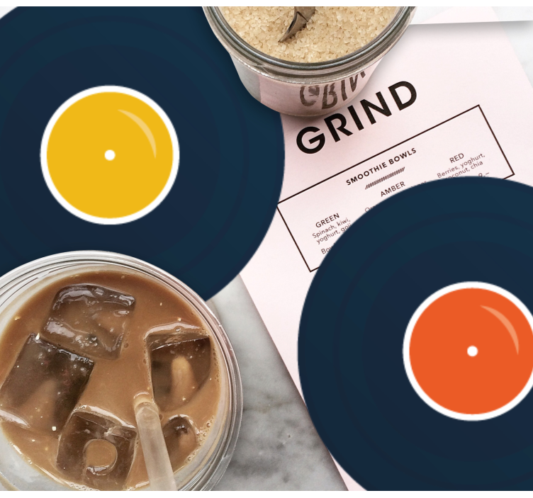 Posavasos frikis inspiración de vinilo colorido - TenVinilo