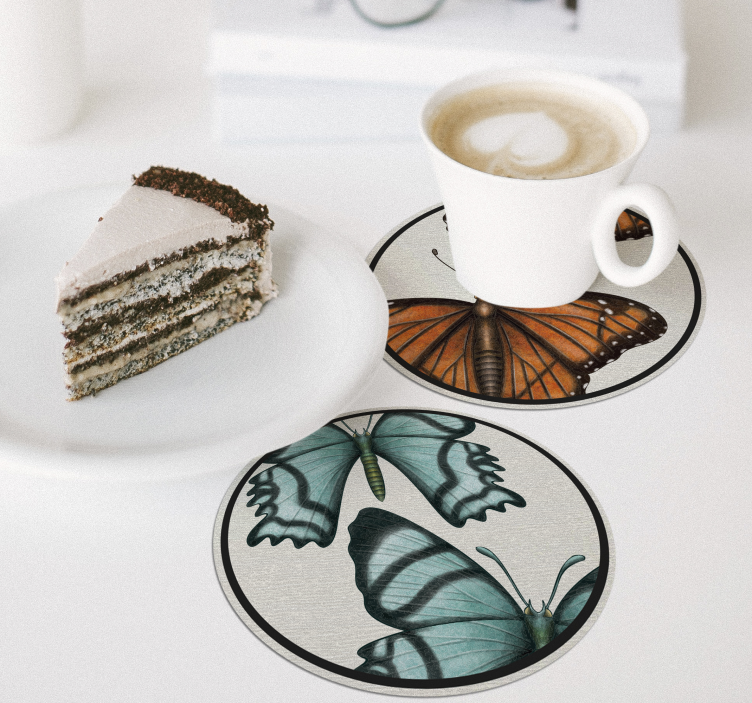 Posavasos frikis juego de mariposas coloridas - TenVinilo