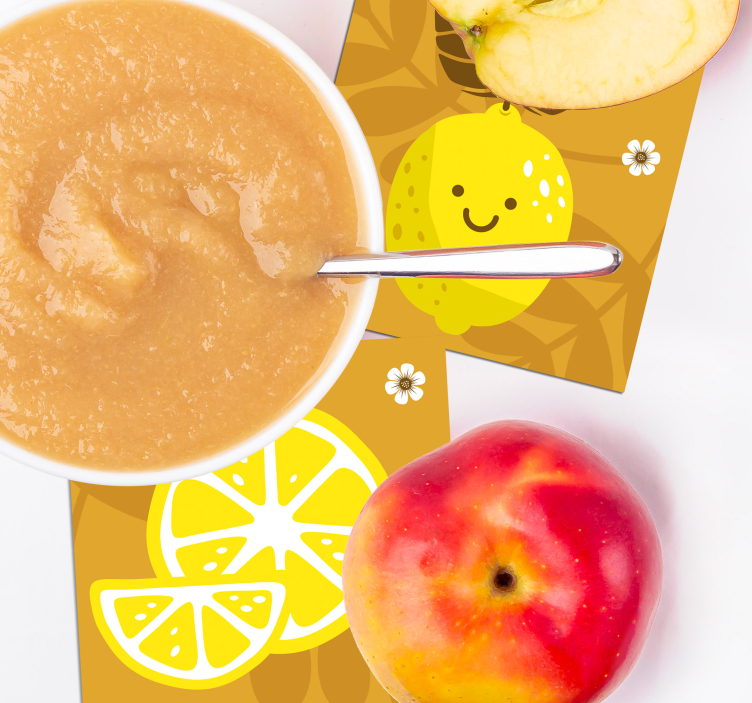 Posavasos frikis limón y cítricos alegres - TenVinilo