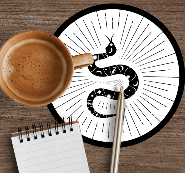 Posavasos frikis motivo de serpiente abstracto - TenVinilo