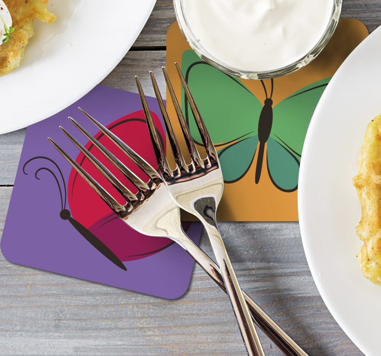 Posavasos frikis motivos de mariposas coloridas - TenVinilo