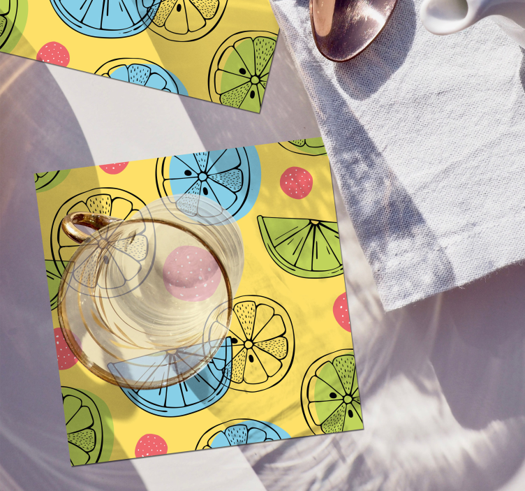 Posavasos frikis patrón cítrico colorido - TenVinilo