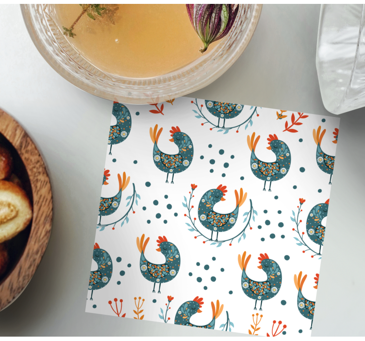 Posavasos frikis patrón de gallinas caprichosas - TenVinilo