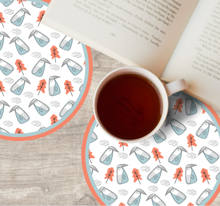 Posavasos frikis patrón de hojas originales - TenVinilo