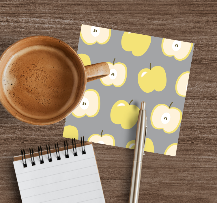 Posavasos frikis patrón de manzana amarilla - TenVinilo