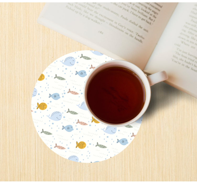 Posavasos frikis patrón de peces coloridos - TenVinilo