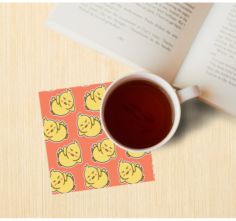 Posavasos frikis patrón de pollitos amarillos encantadores - TenVinilo