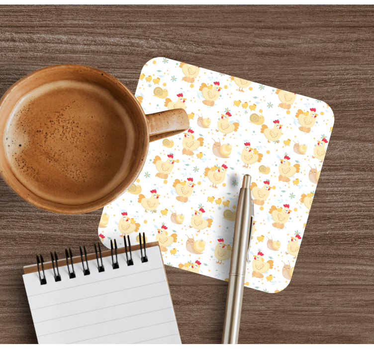 Posavasos frikis patrón de pollitos divertidos - TenVinilo