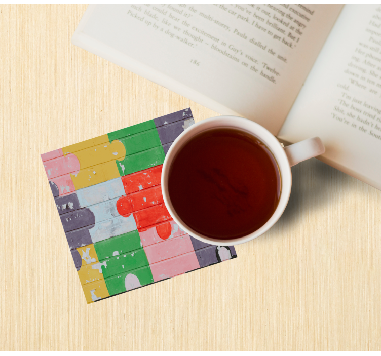 Posavasos frikis patrón de rompecabezas colorido - TenVinilo