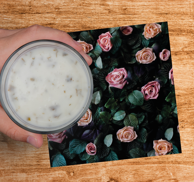 Posavasos frikis patrón floral romántico - TenVinilo