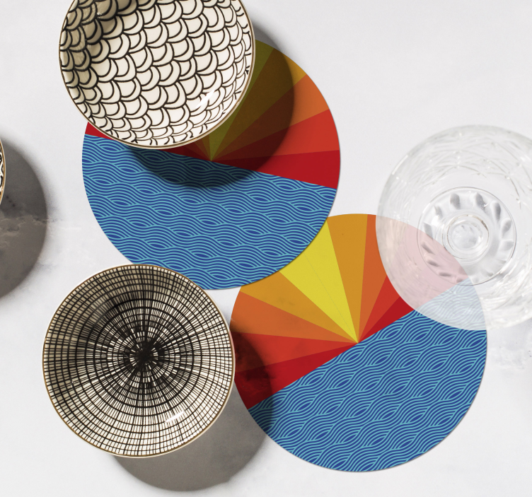 Posavasos frikis patrón geométrico circular vibrante - TenVinilo