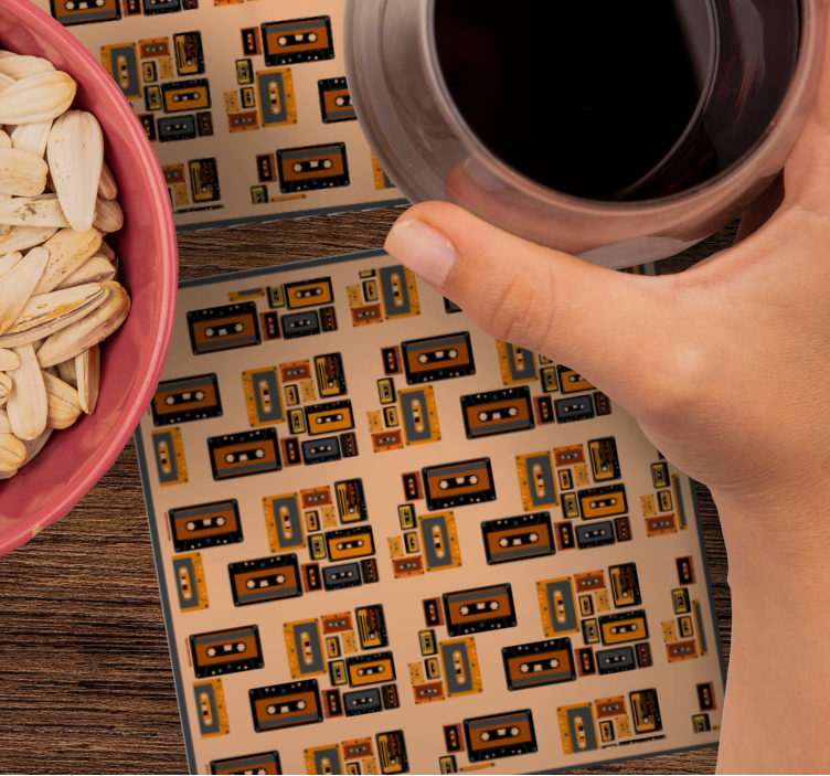 Posavasos frikis patrones de cassettes vintage - TenVinilo