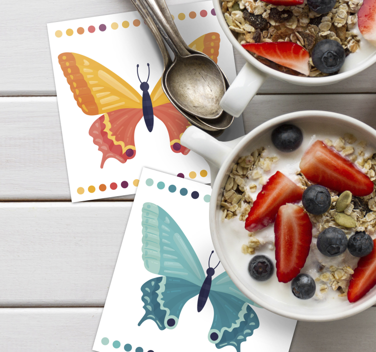 Posavasos frikis patrones de mariposas coloridas - TenVinilo