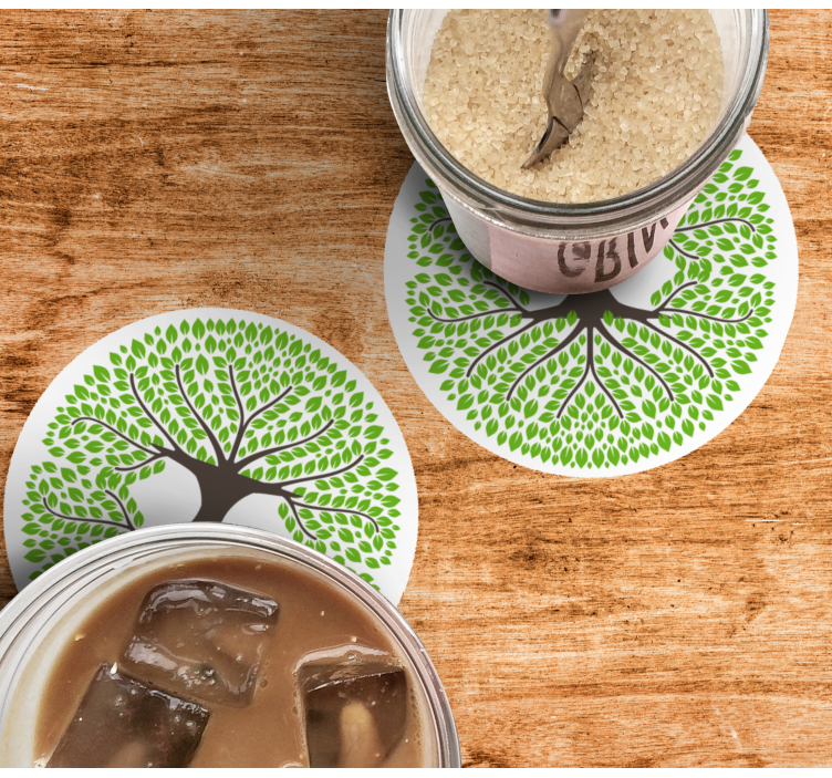 Posavasos frikis silueta de Árbol verde lush - TenVinilo