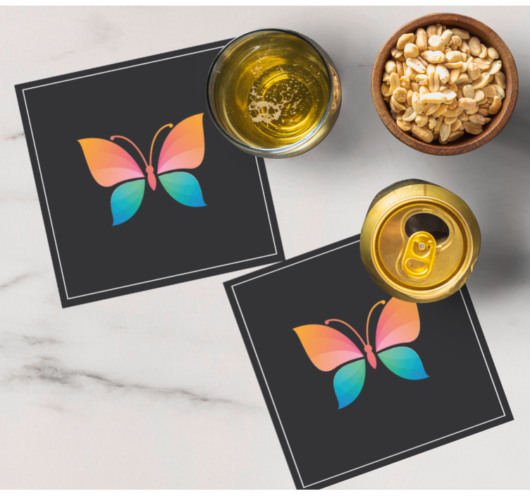 Posavasos frikis símbolo de mariposa colorida - TenVinilo