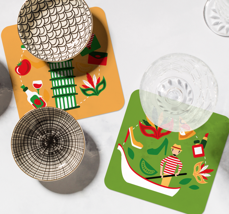 Posavasos frikis viaje culinario italiano - TenVinilo