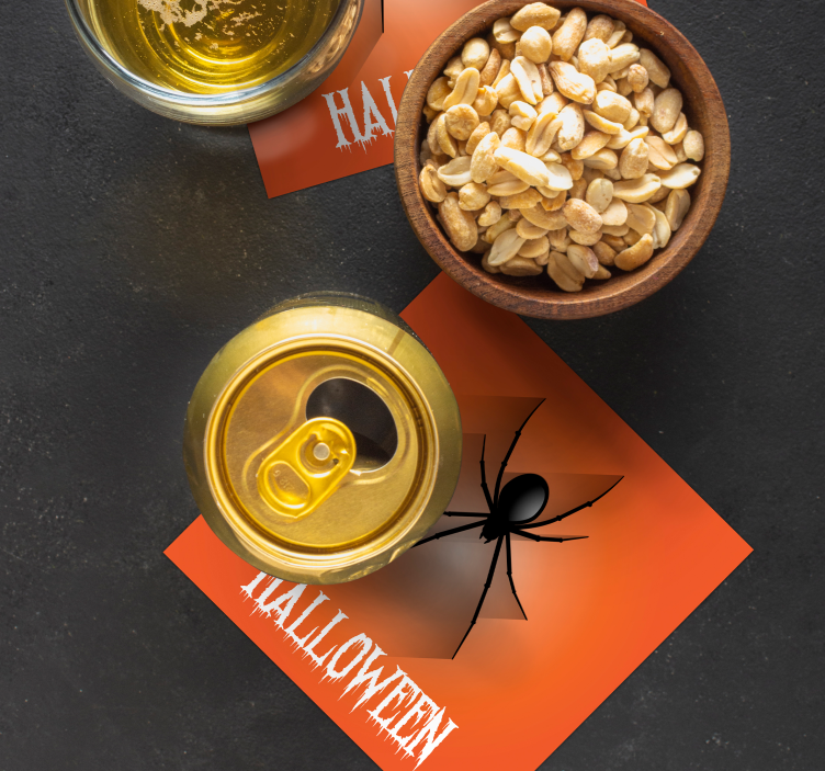 Posavasos halloween diseño de araña espeluznante - TenVinilo
