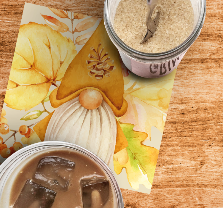 Posavasos halloween diseño de gnomo otoñal - TenVinilo