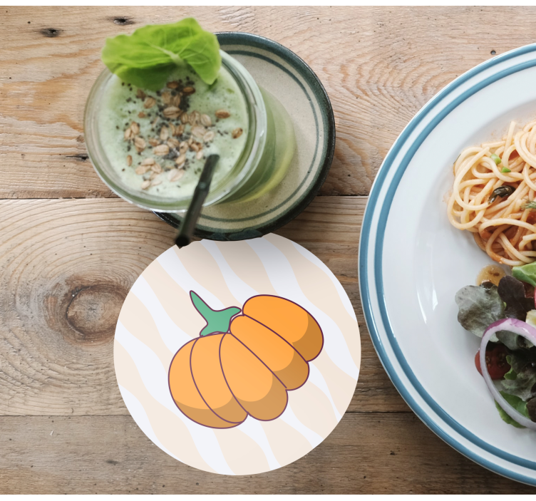 Posavasos halloween forma de calabaza estilizada - TenVinilo