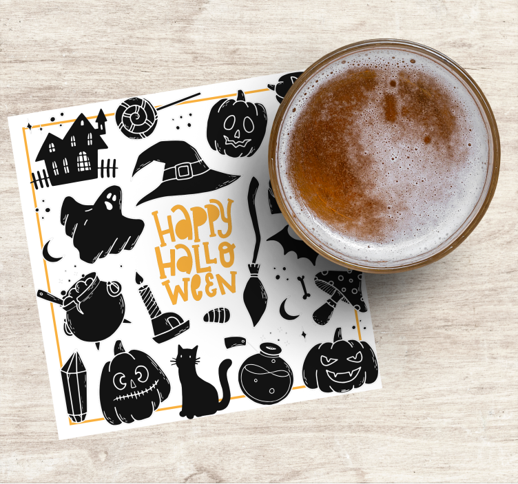 Posavasos halloween ilustraciones espeluznantes - TenVinilo
