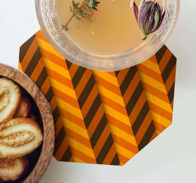 Posavasos halloween patrón de chevron naranja - TenVinilo