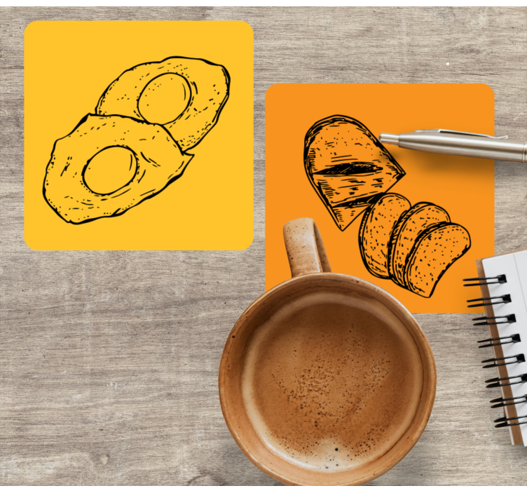 Posavasos moderno aguacate y pan en rodajas - TenVinilo