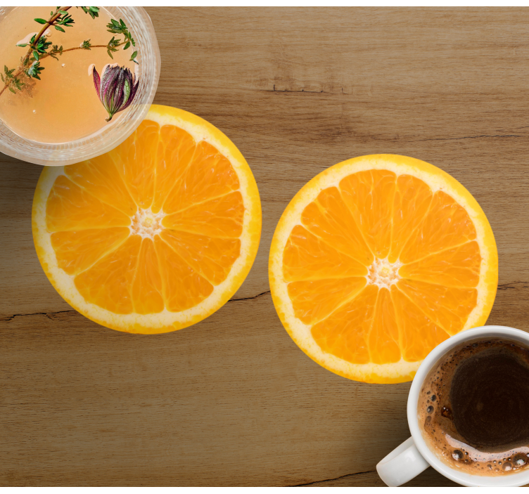 Posavasos moderno arreglo de rodajas de cítricos - TenVinilo