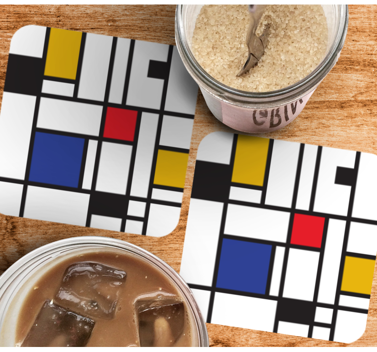 Posavasos moderno bloques de patrón geométrico - TenVinilo