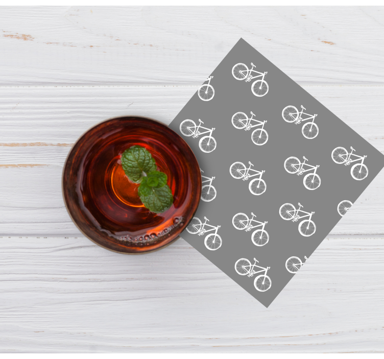 Posavasos moderno con motivo de bicicletas - TenVinilo