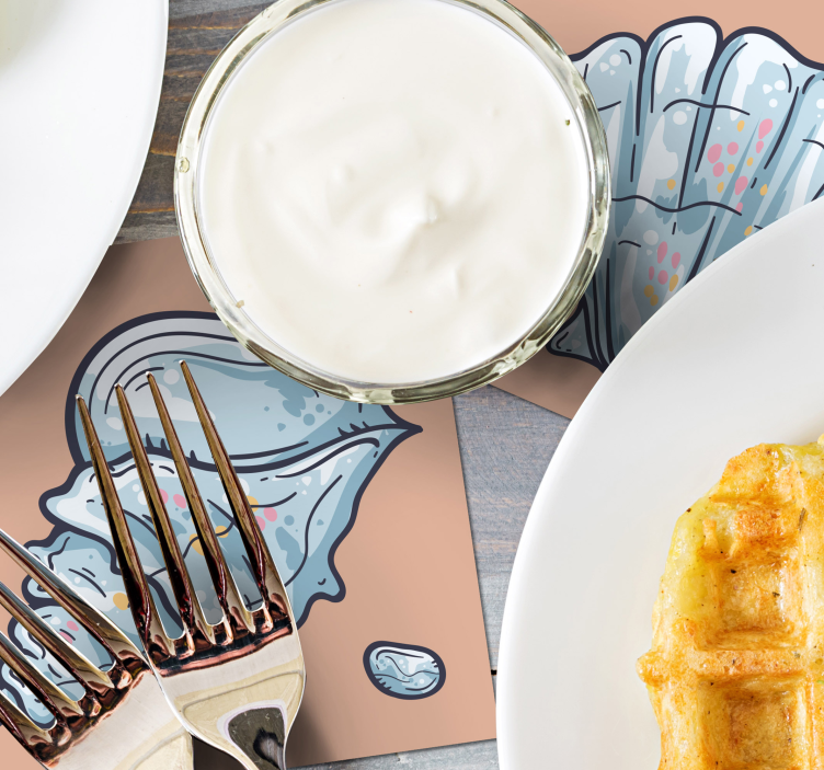 Posavasos moderno con motivos inspirados en conchas - TenVinilo