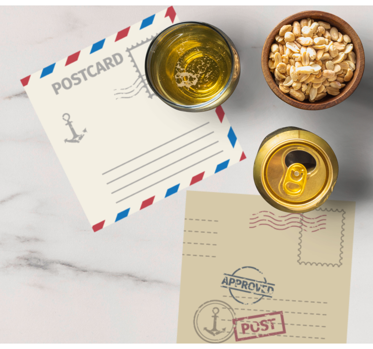 Posavasos moderno diseño de tarjeta postal vintage - TenVinilo