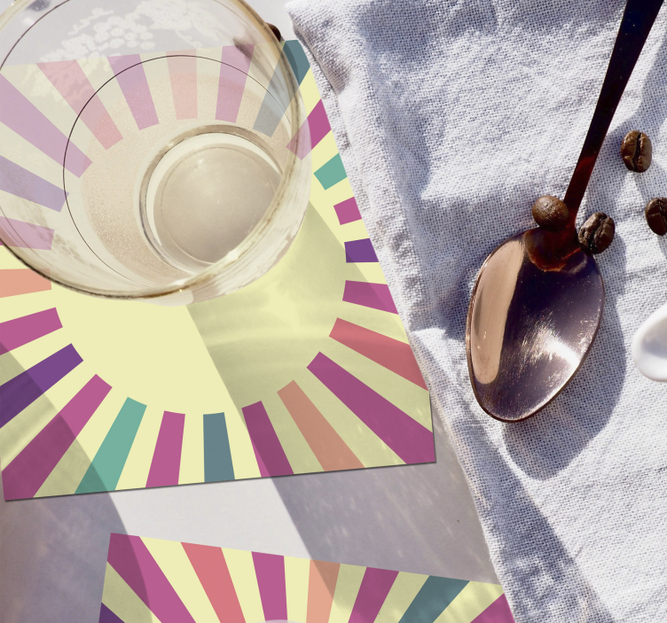 Posavasos moderno elemento circular geométrico - TenVinilo