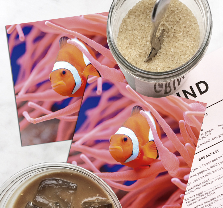 Posavasos moderno escena submarina de payasos - TenVinilo