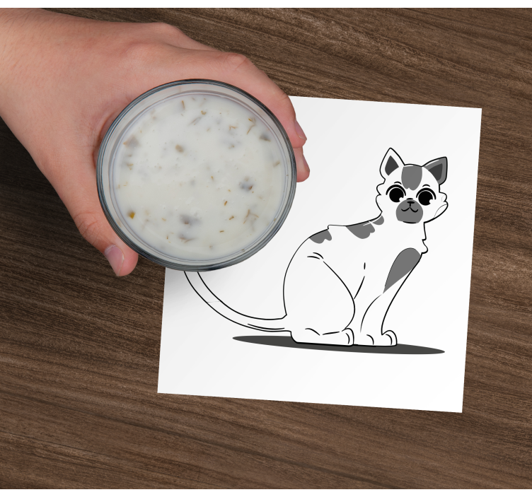 Posavasos moderno figura de gato lindo - TenVinilo