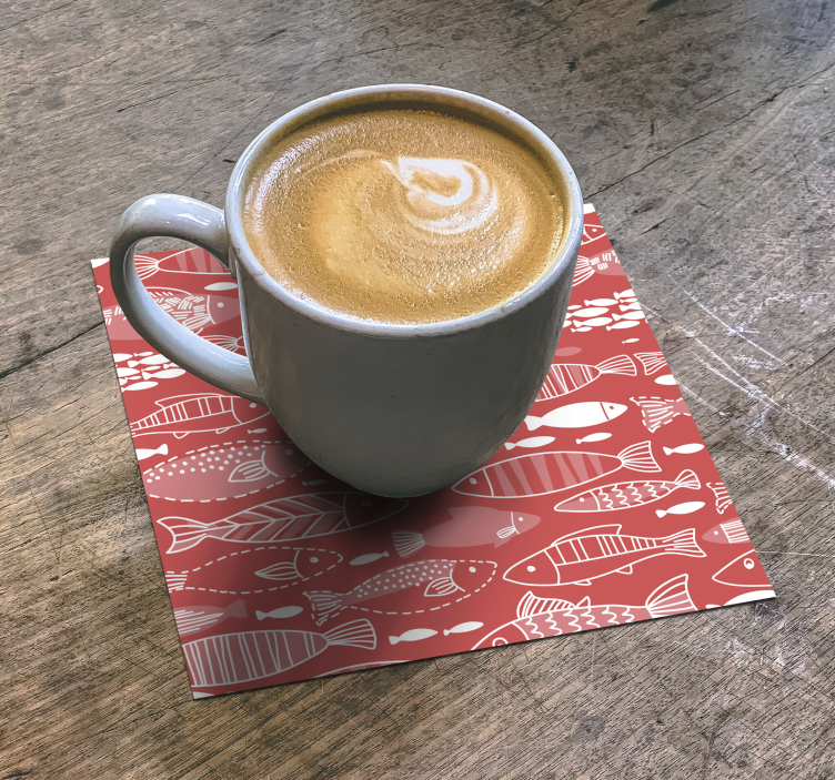 Posavasos moderno fondo de patrón de peces - TenVinilo