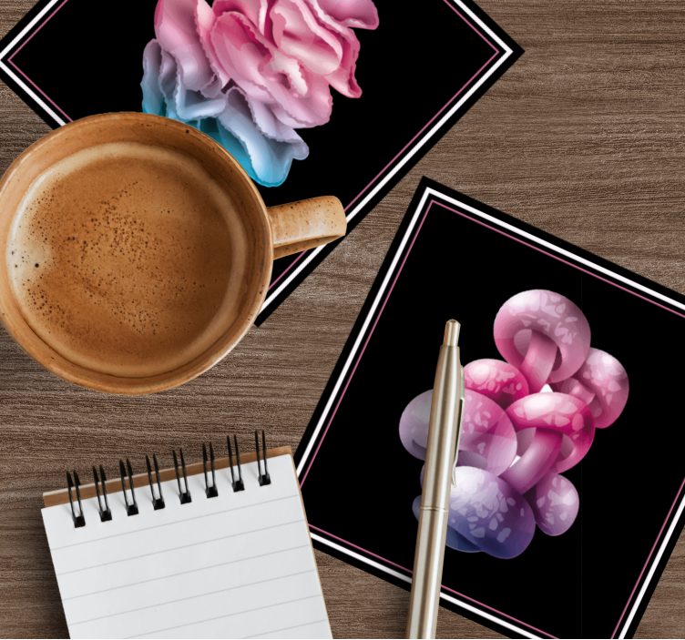 Posavasos moderno formas florales suaves - TenVinilo