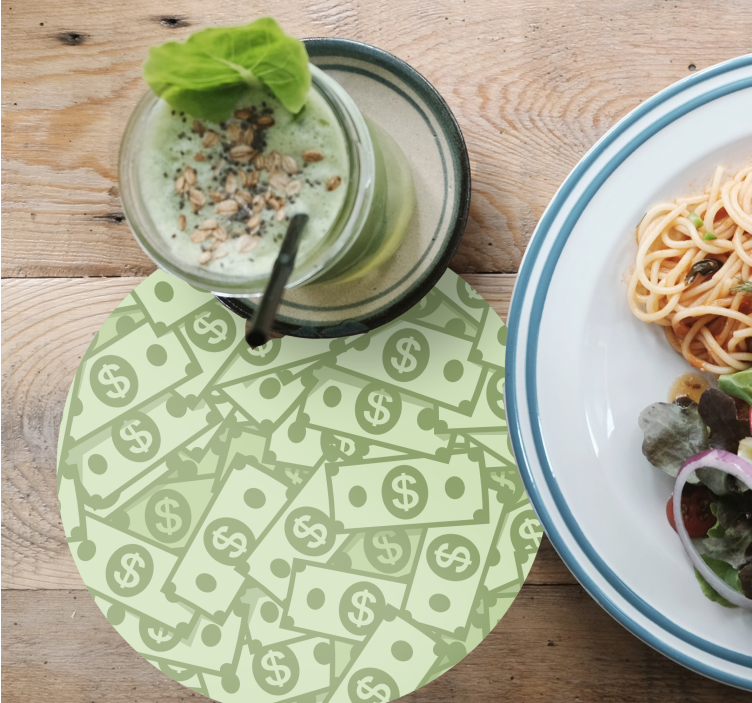 Posavasos moderno gráfico de billetes - TenVinilo