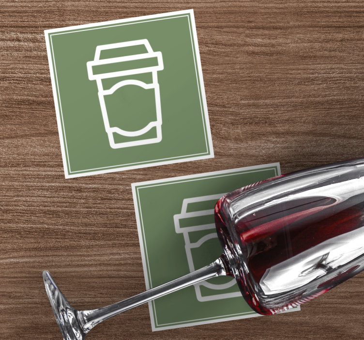 Posavasos moderno ilustración de taza de café - TenVinilo