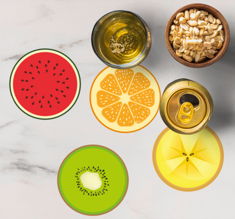 Posavasos moderno juego de posavasos en forma de fruta - TenVinilo