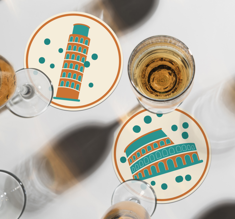 Posavasos moderno monumentos icónicos de italia - TenVinilo