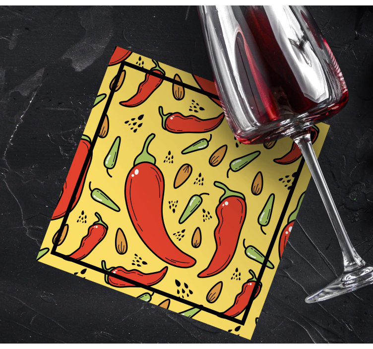 Posavasos moderno patrón de chiles - TenVinilo