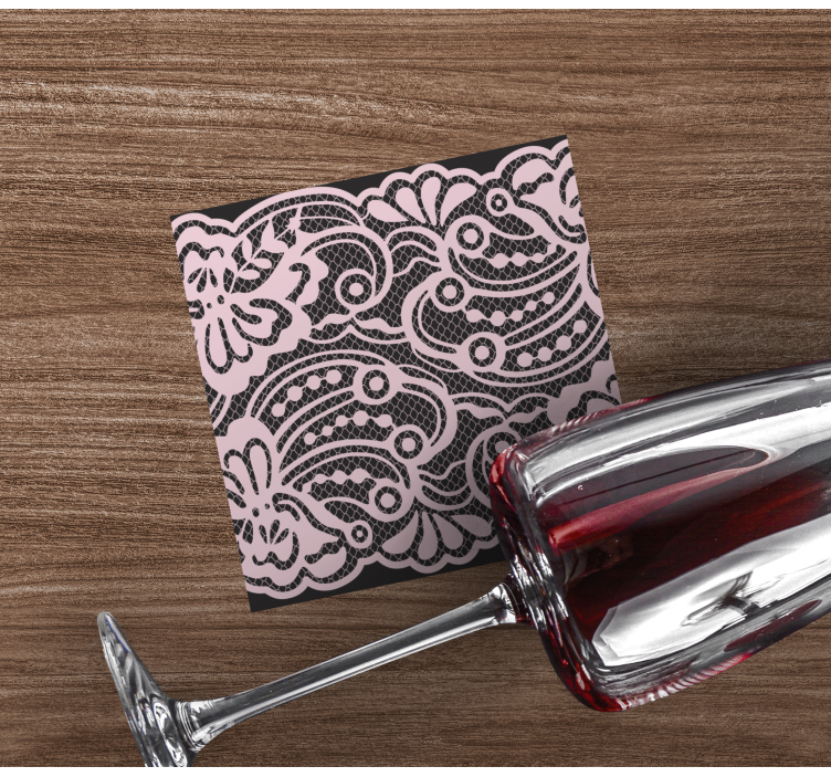 Posavasos moderno patrón de encaje elegante - TenVinilo